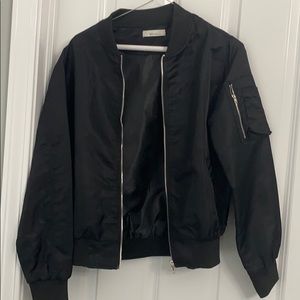 Black satin bomber jacket size S